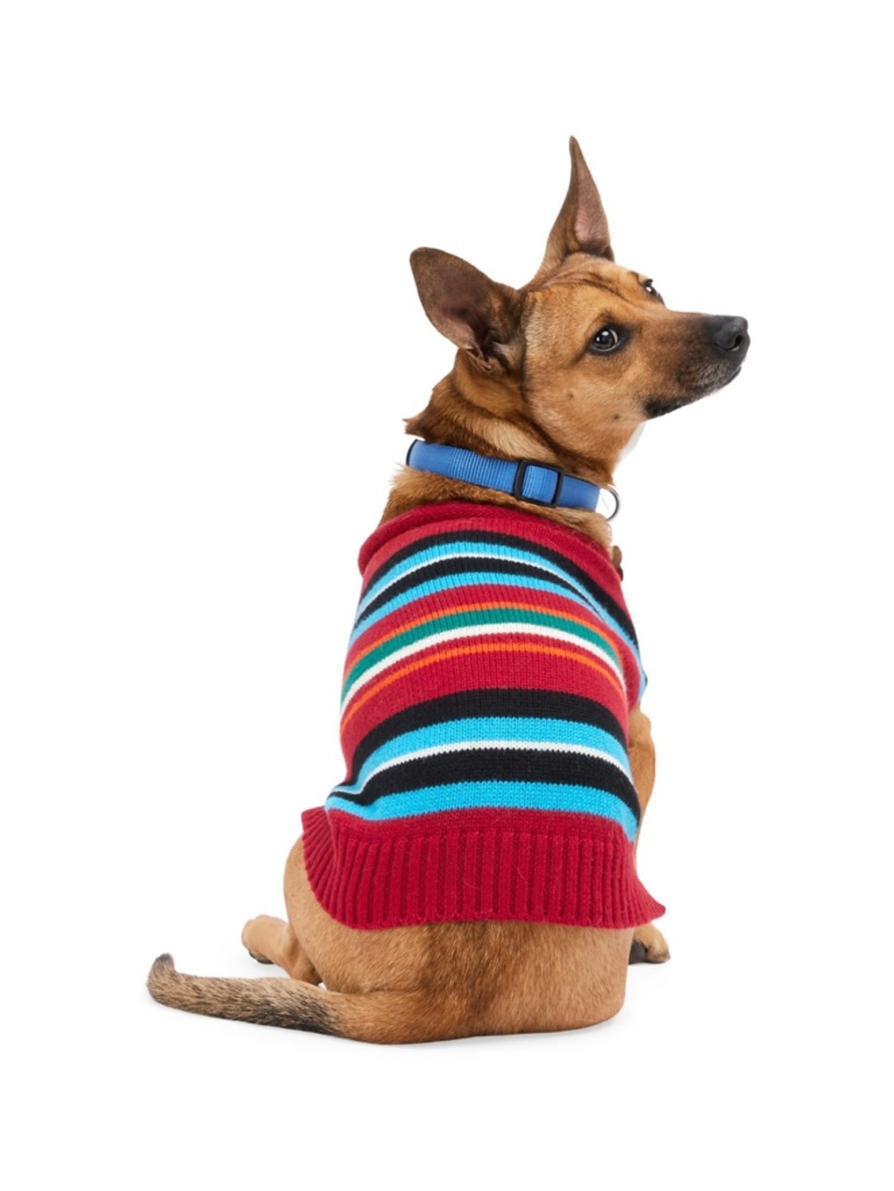 NEW Multicolored Red Striped Warm Holiday Sweater For Small Dogs
